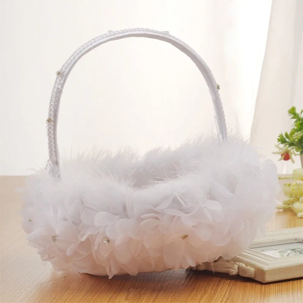 Panier à Pétales Blanc Raffiné