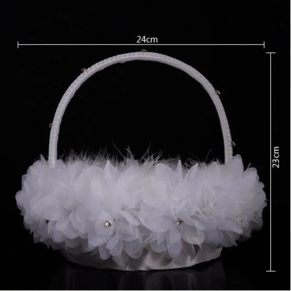 Panier à Pétales Blanc Raffiné Résistant