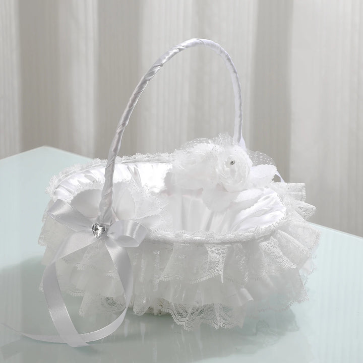 Panier à Pétales Blanc Vintage