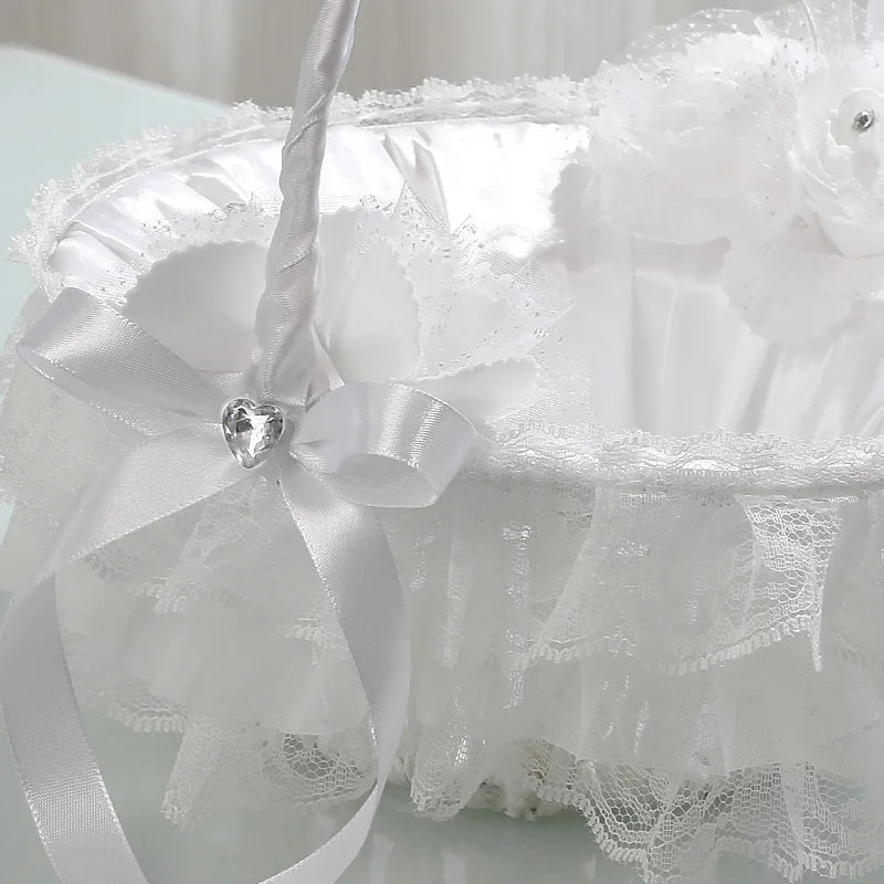 Panier à Pétales Blanc Vintage chic