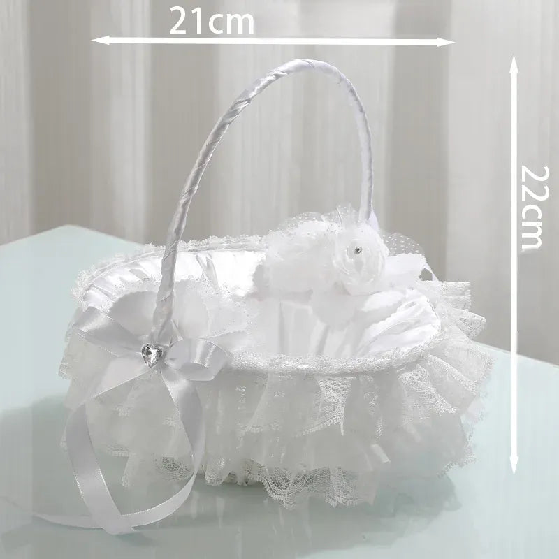 Panier à Pétales Blanc Vintage raffiné