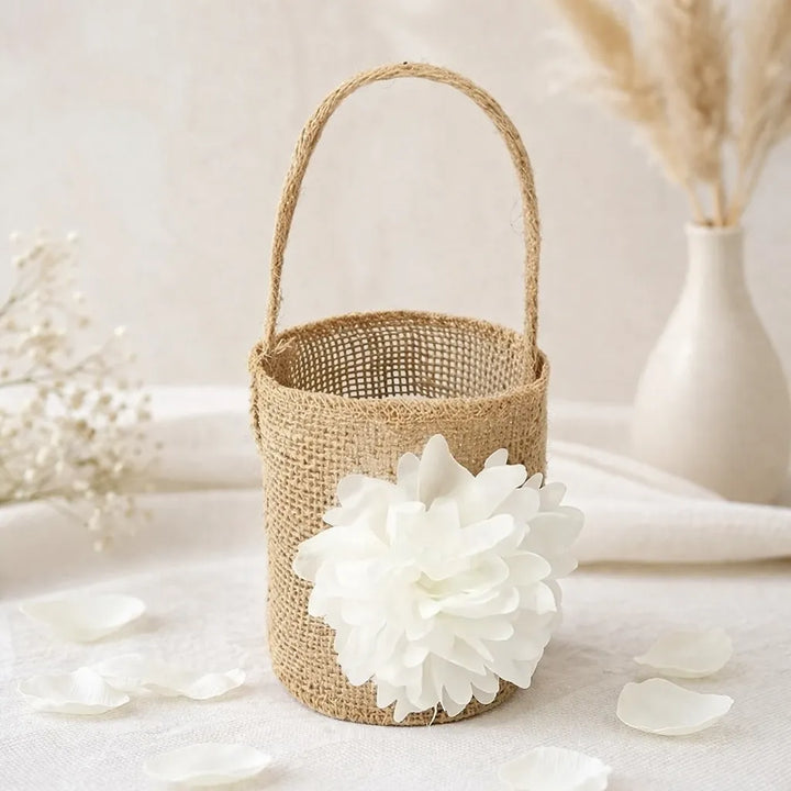 Panier à Pétales Bohème en Jute