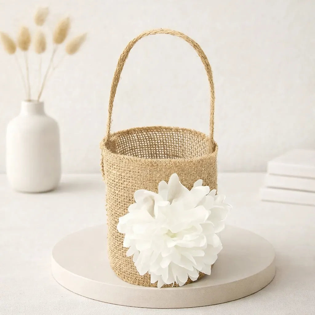 Panier à Pétales Bohème en Jute Unique
