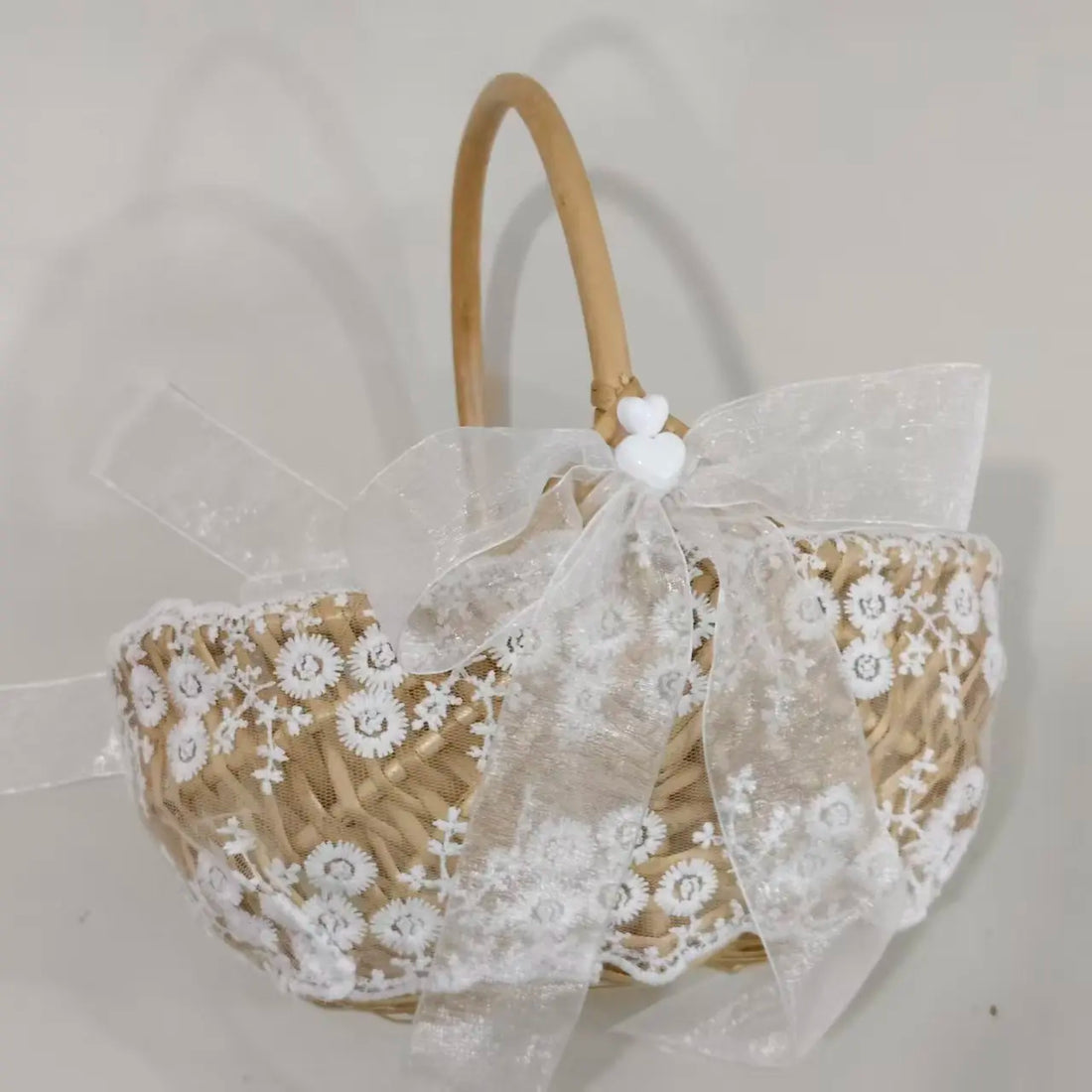 Panier à Pétales Champêtre à Dentelles Durable
