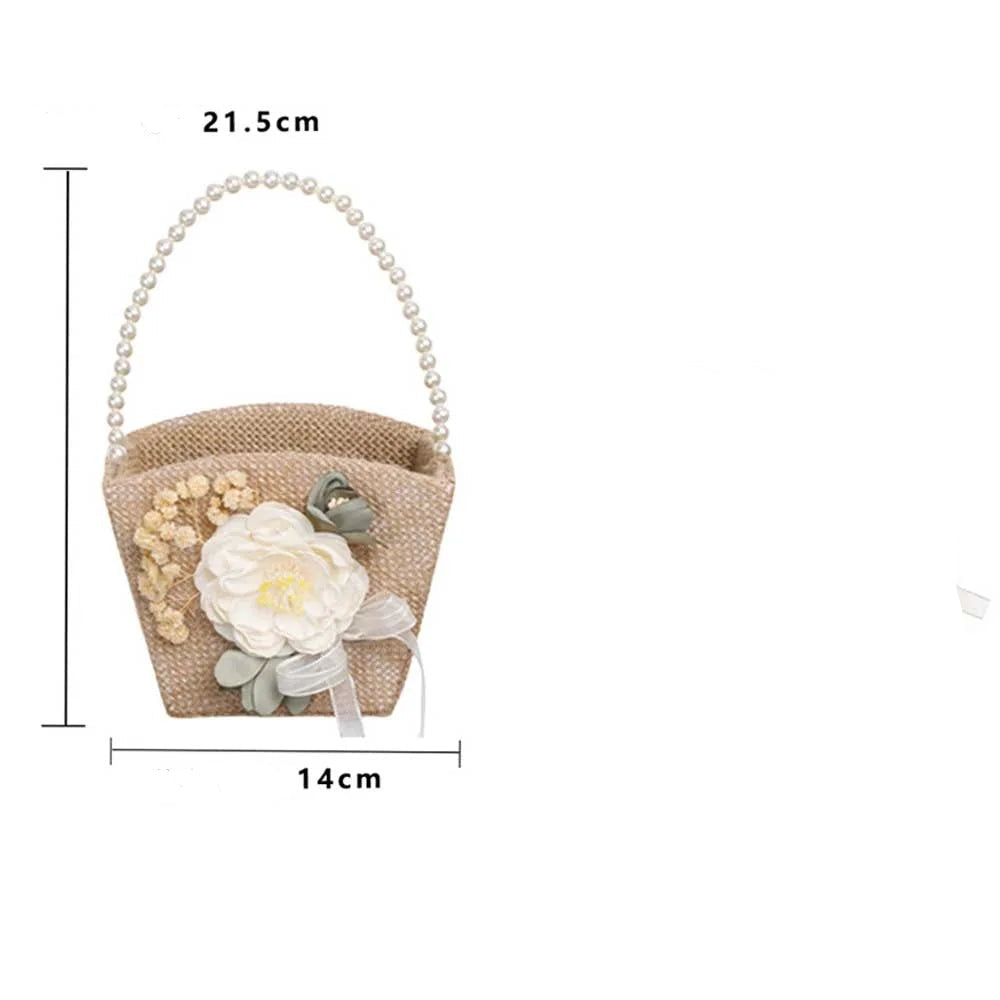Panier à Pétales Mariage Bohème à Perles vintage