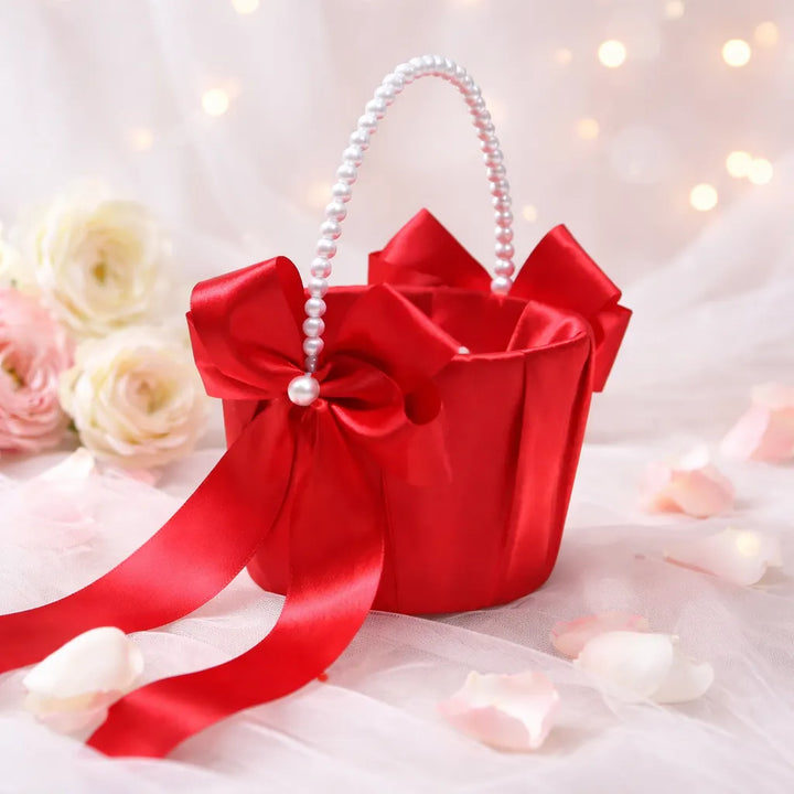 Panier à Pétales Mariage Rouge