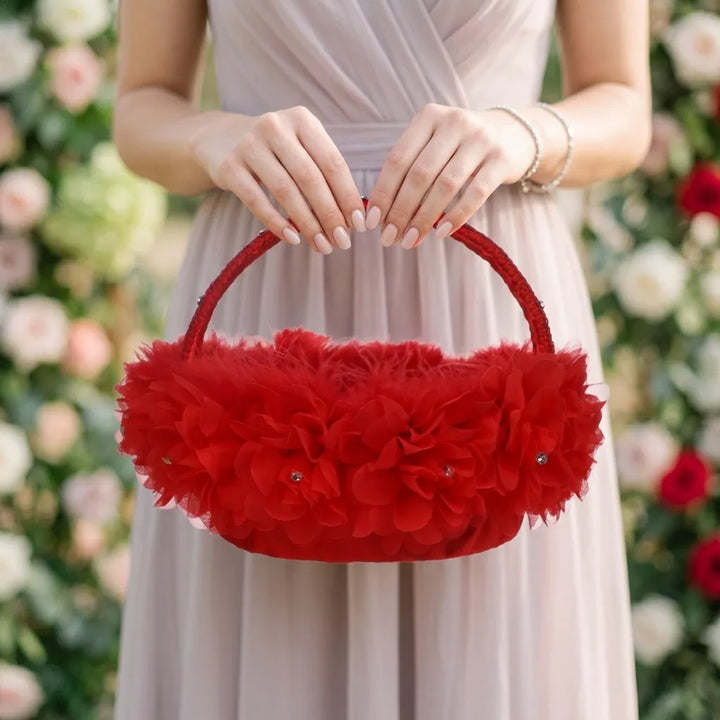 Panier à Pétales Rouge Romantique Romantique