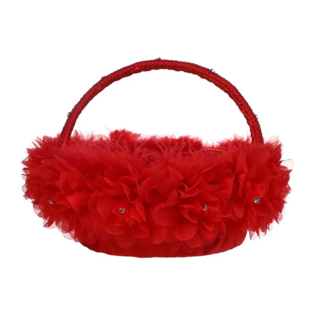 Panier à Pétales Rouge Romantique Unique