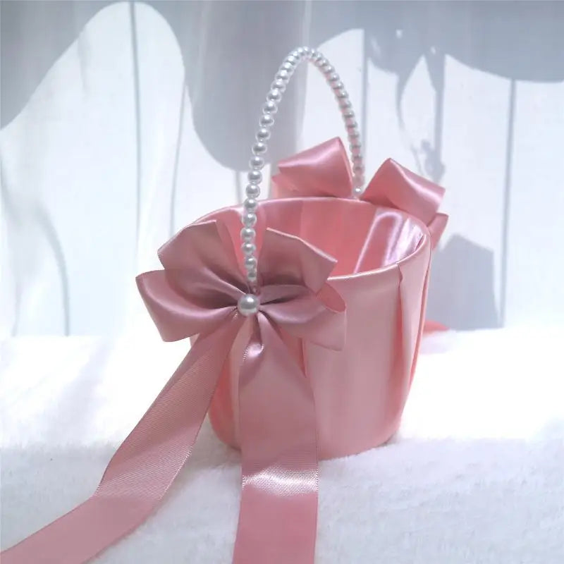 Panier à Pétales Satin Rose Chic