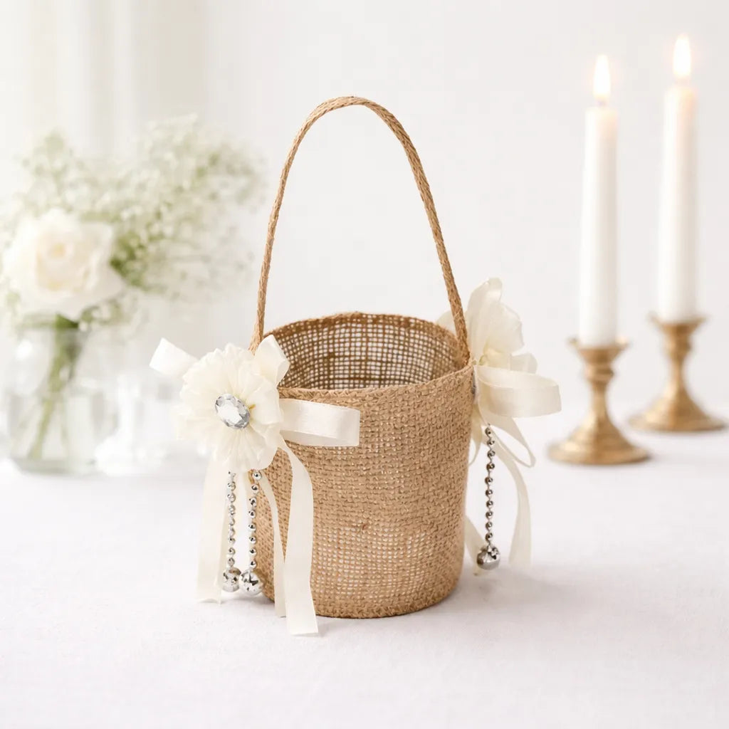 Panier à Pétales en Jute