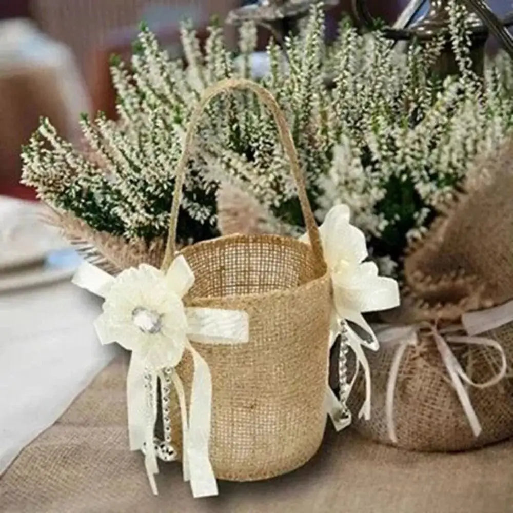 Panier à Pétales en Jute naturel