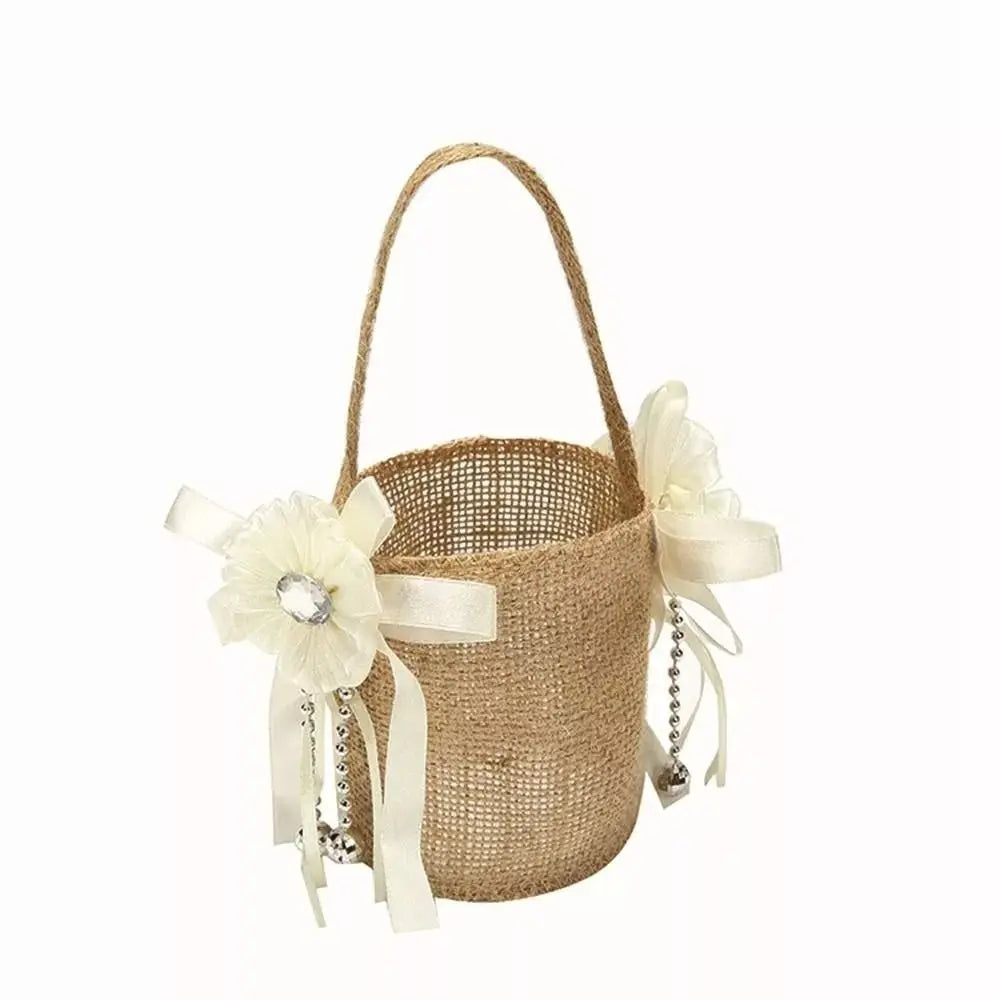 Panier à Pétales en Jute original