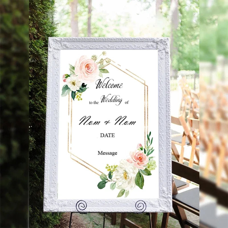 Panneau Bienvenue Mariage Florale