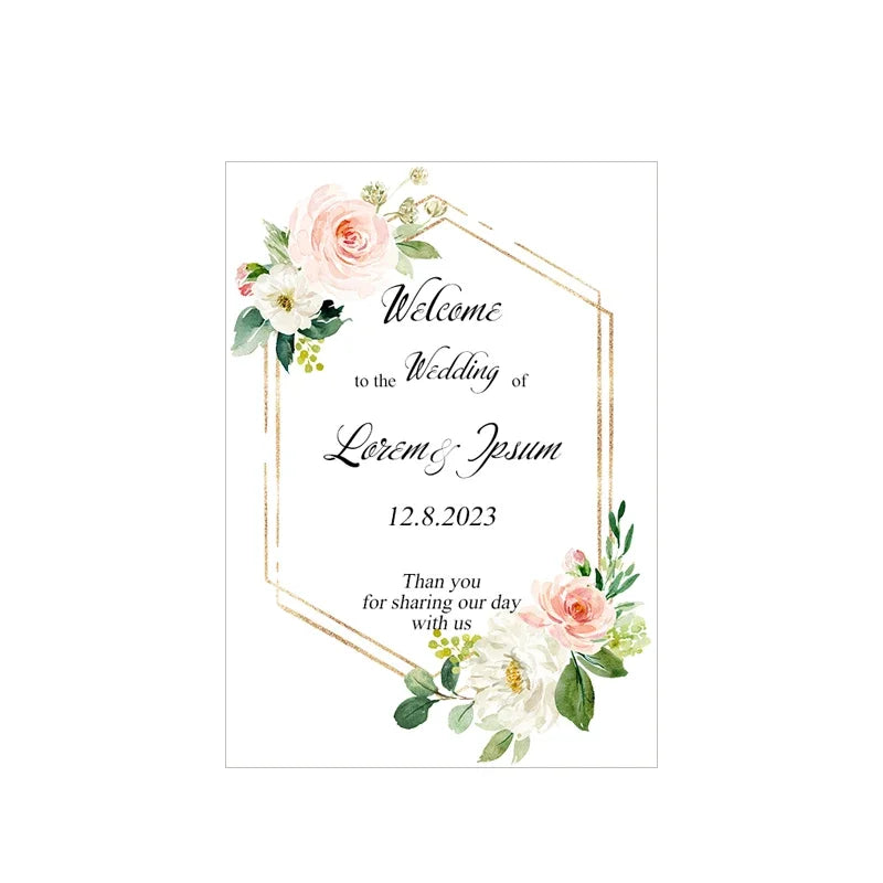 Panneau Bienvenue Mariage Florale Unique