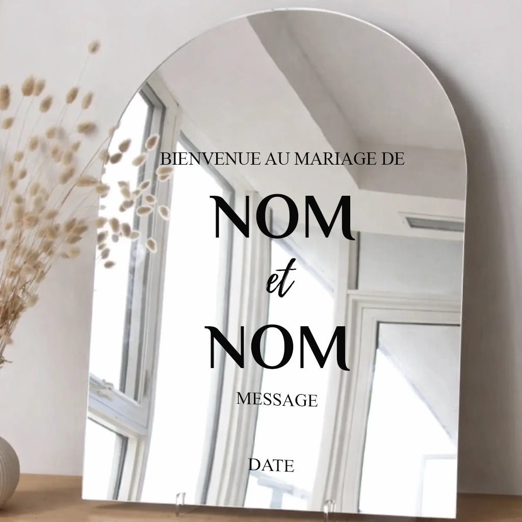Panneau Bienvenue Mariage Miroir