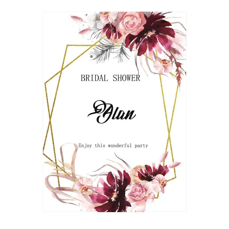 Panneau Bienvenue Mariage Romantique Personnalisable Unique