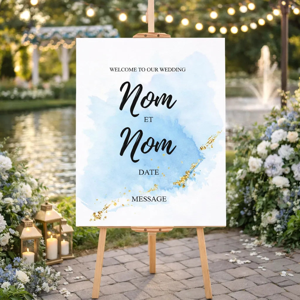 Panneau Bienvenue Mariage Toile Moderne