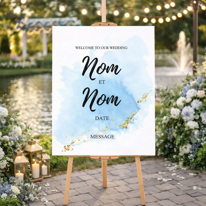 Panneau Bienvenue Mariage Toile Moderne