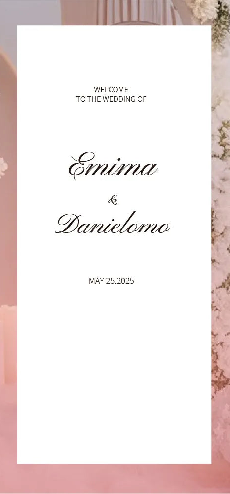 Panneau Bienvenue Mariage en Tissu Unique