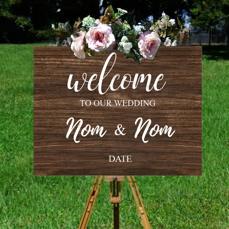 Panneau Bois Bienvenue Mariage
