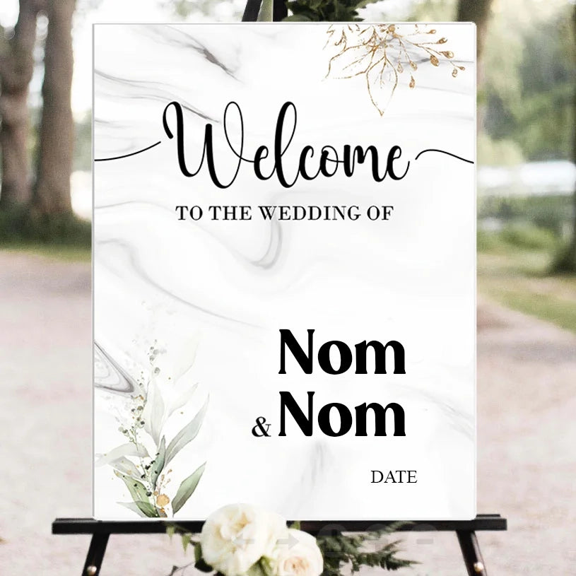 Panneau de Bienvenue Mariage Elégant Epuré
