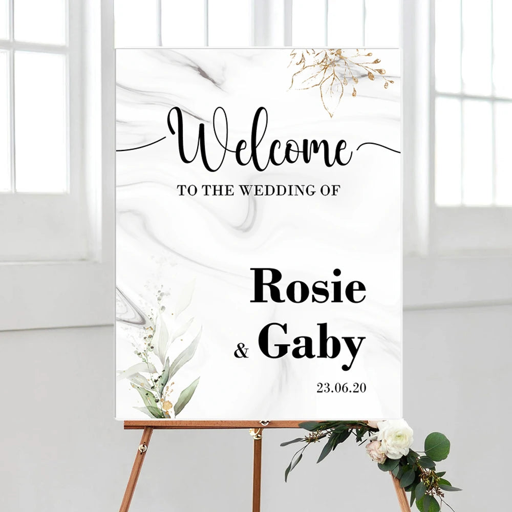 Panneau de Bienvenue Mariage Elégant Epuré Unique