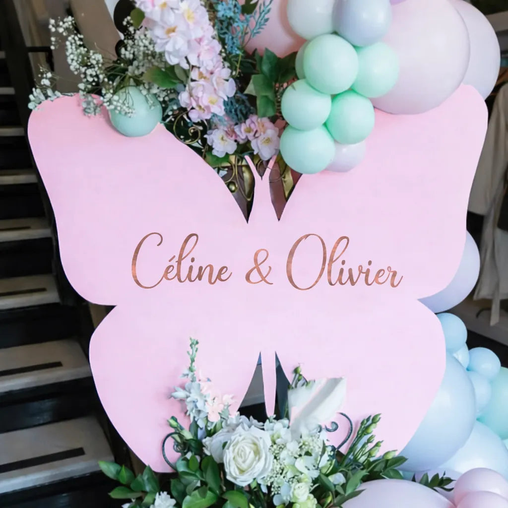 Panneau de Bienvenue Mariage Papillon Beau