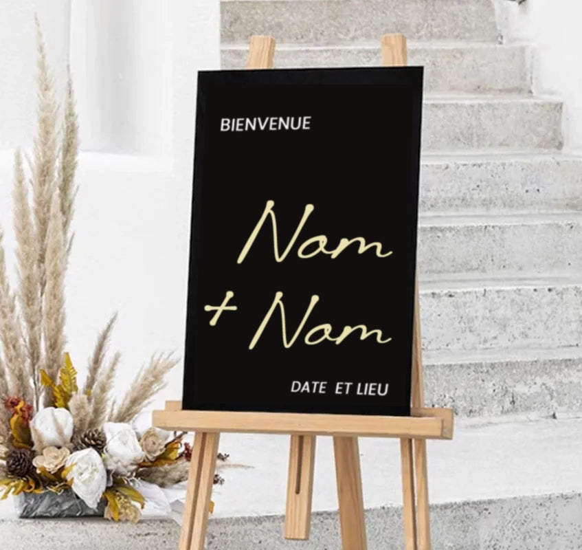 Panneau de Bienvenue Mariage en Acrylique Noir