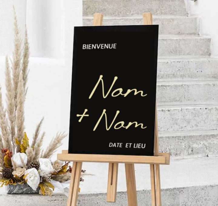 Panneau de Bienvenue Mariage en Acrylique Noir