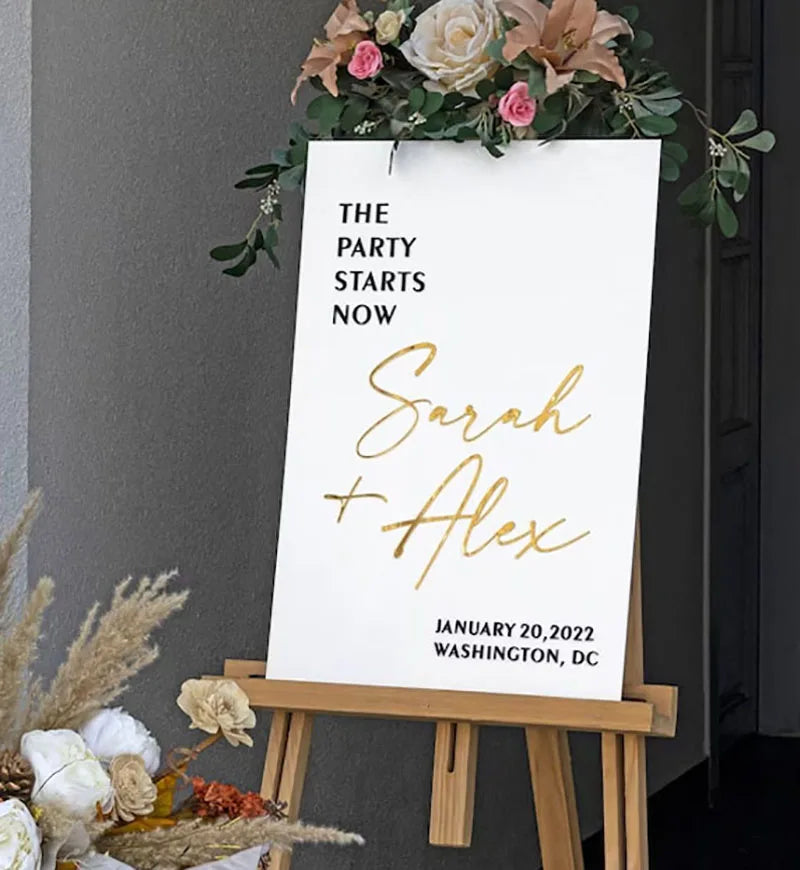 Panneau de Bienvenue Mariage en Acrylique Unique