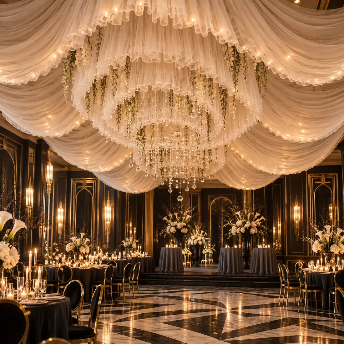 Panneau de Drapé Champagne Tutu Pour Plafond Cool