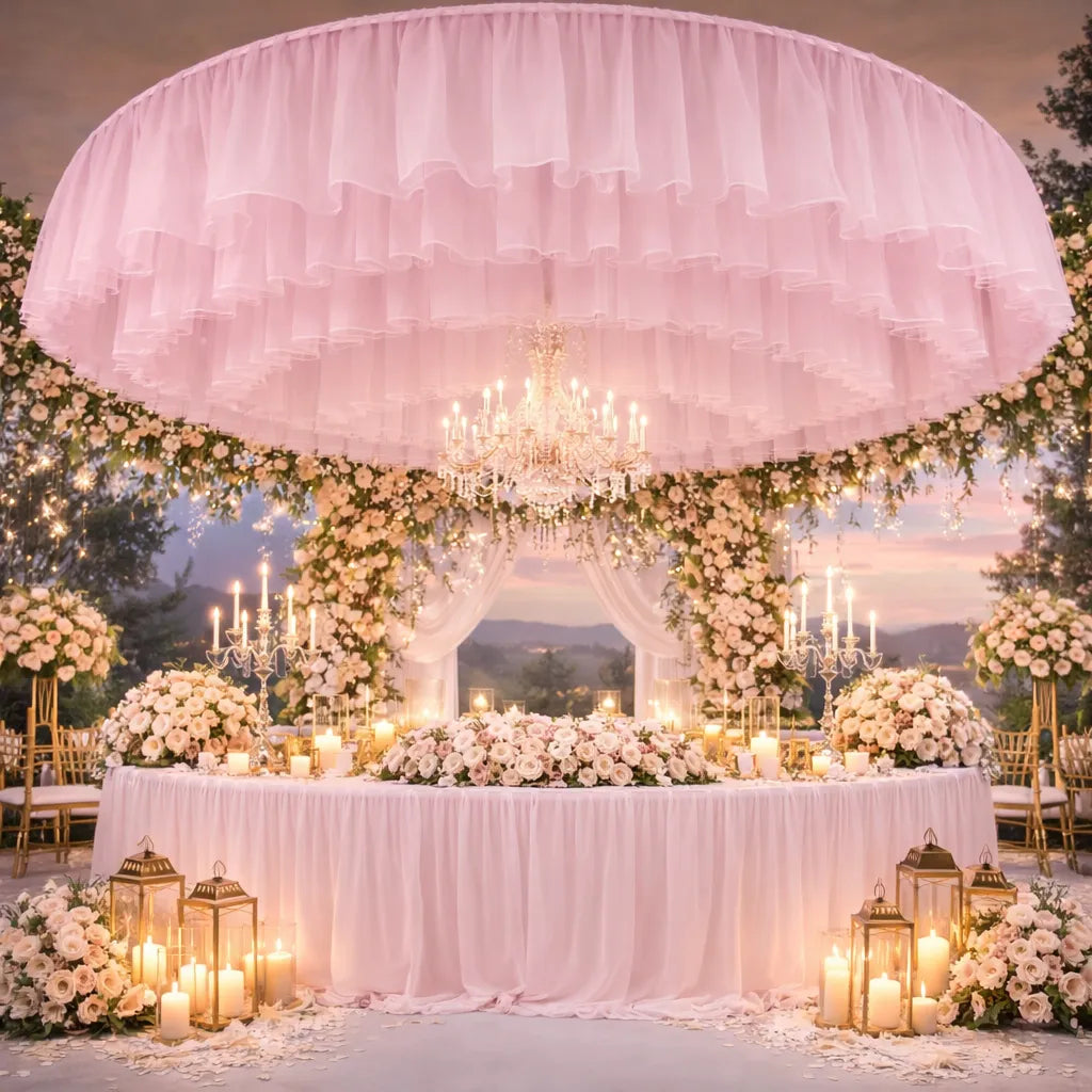 Panneau de Drapé Tutu Pour Plafond Rose