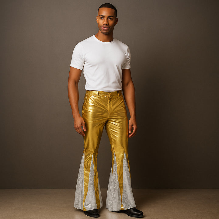 Pantalon Disco Cloche Doré Homme