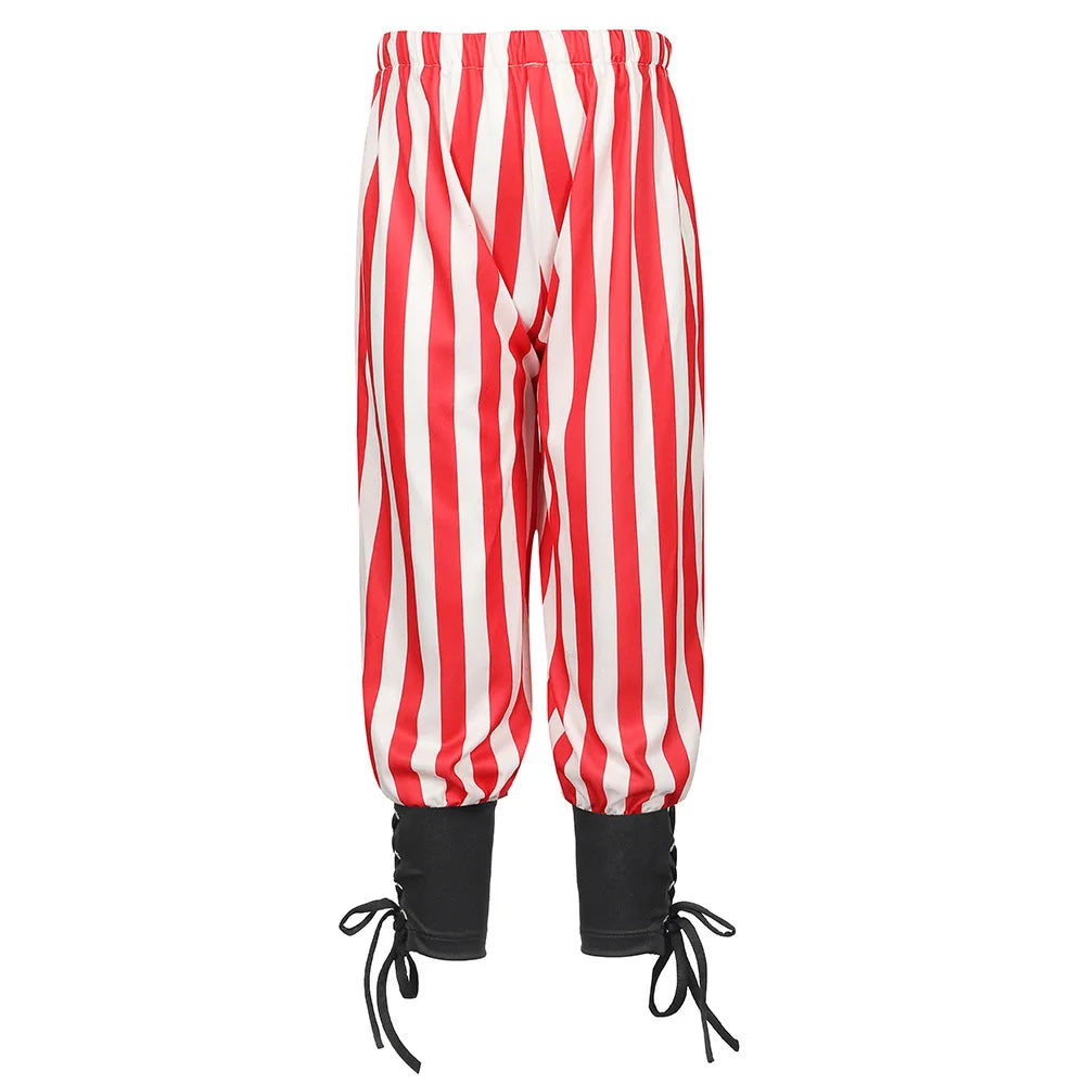 Pantalon Pirate Rouge et Blanc en Polyester 