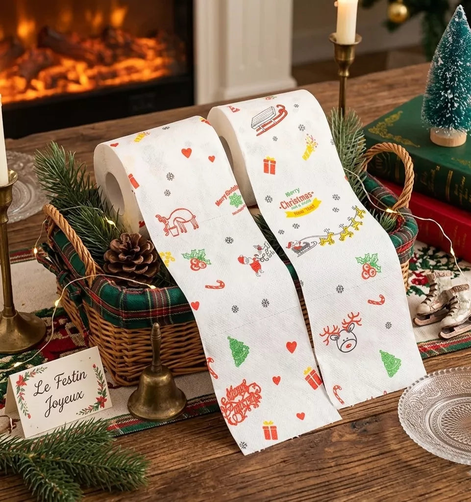 Papier Toilette Illustration Noël Chic