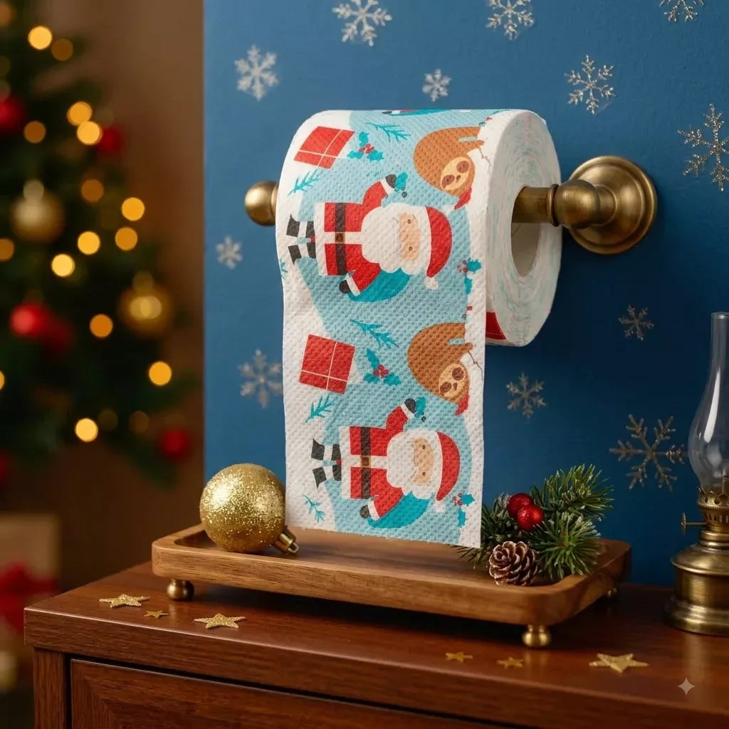 Papier Toilette Noël Illustré Chic