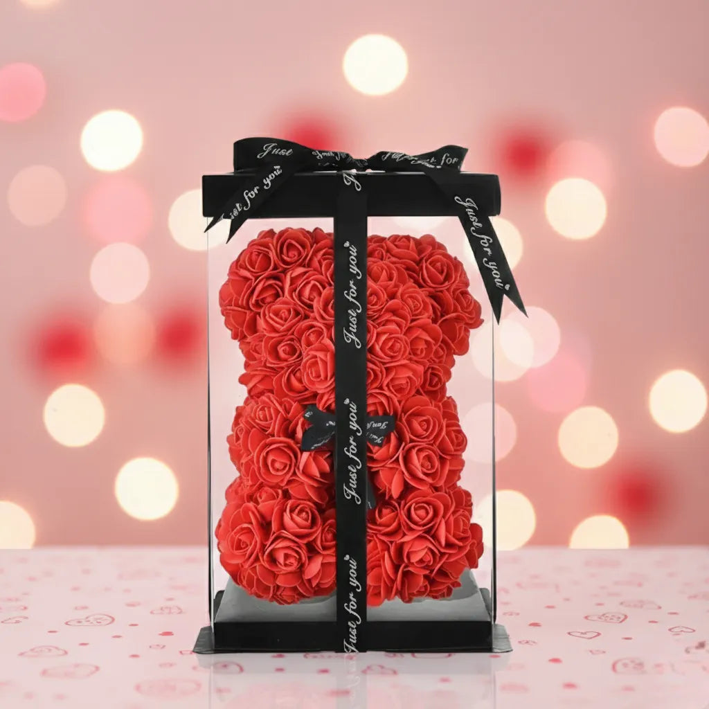 Peluche de Roses Rouges Saint-valentin