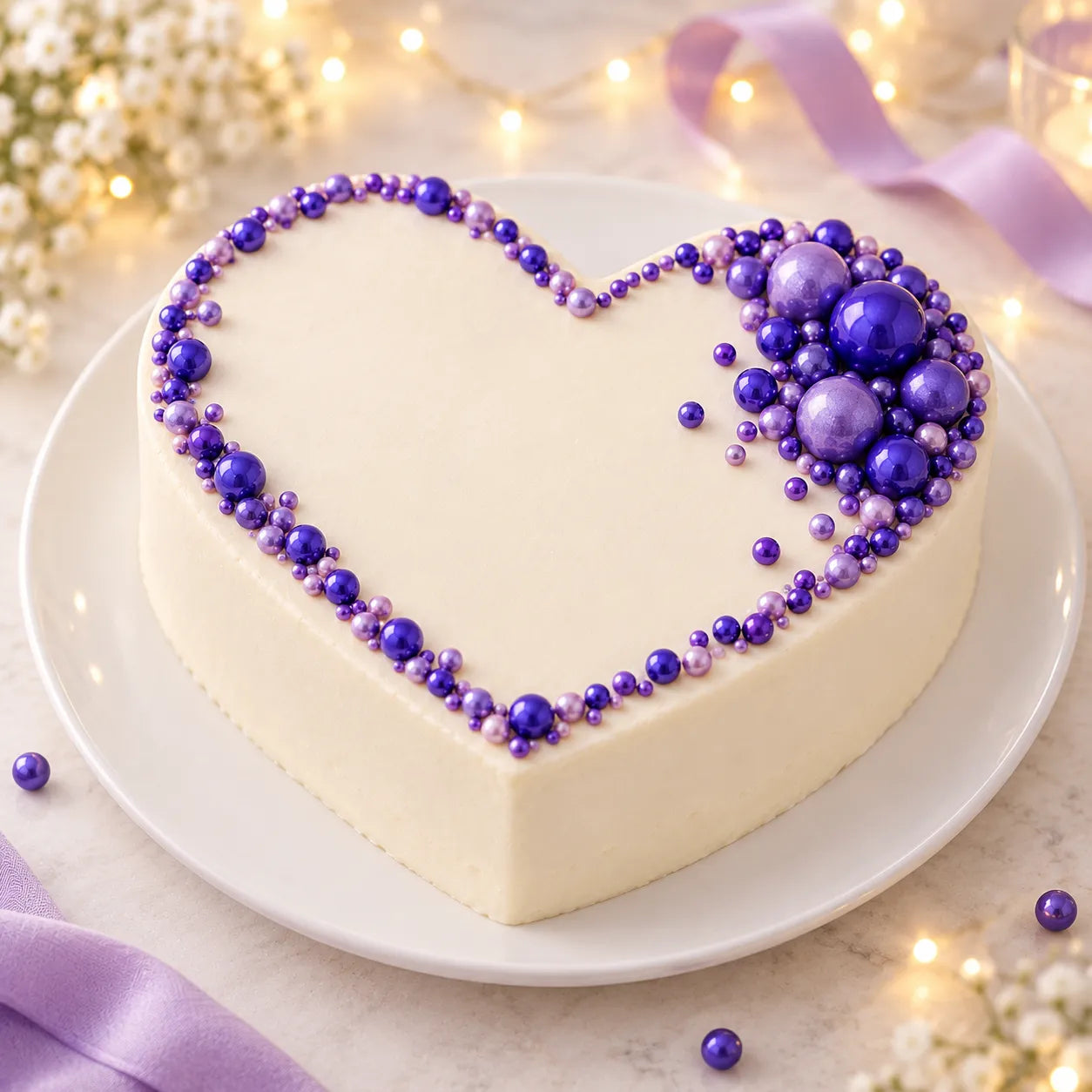 Perle Comestibles Violettes Gâteau moderne