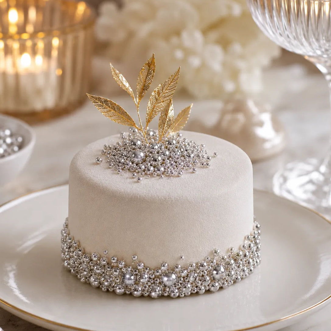 Perles Décoratives Argentées pour Gâteau