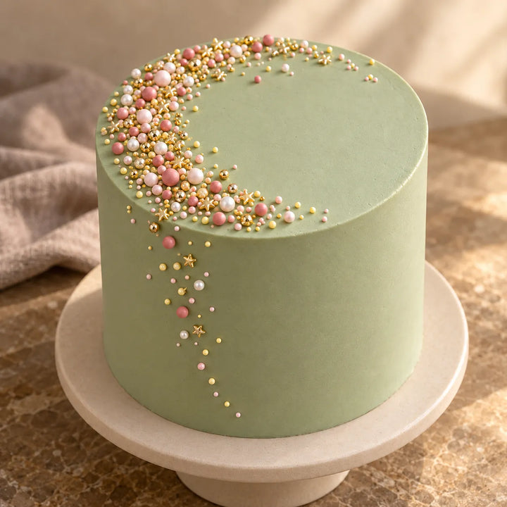 Perles Raffinées Roses et Dorées Gâteau Croquant