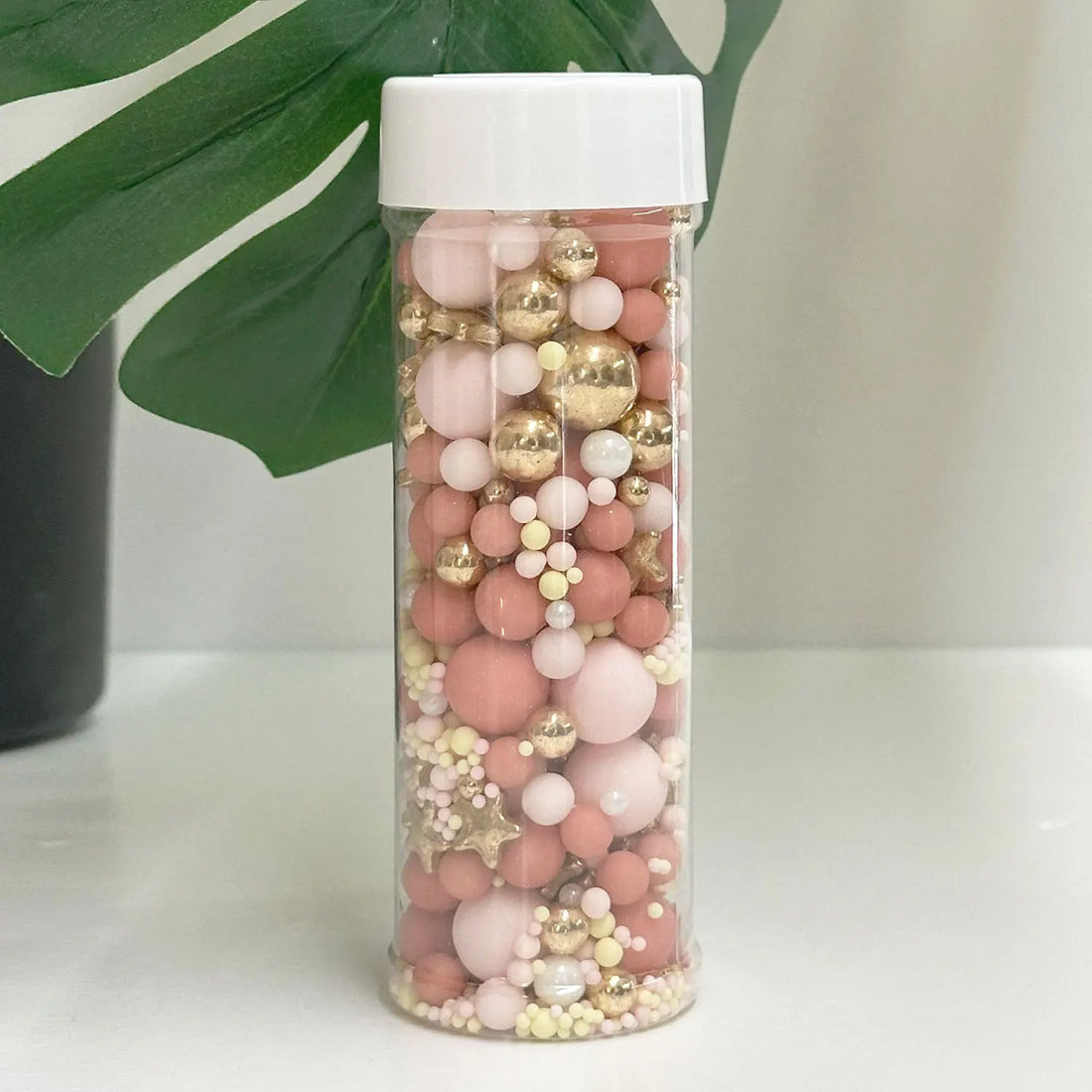 Perles Raffinées Roses et Dorées Gâteau vintage