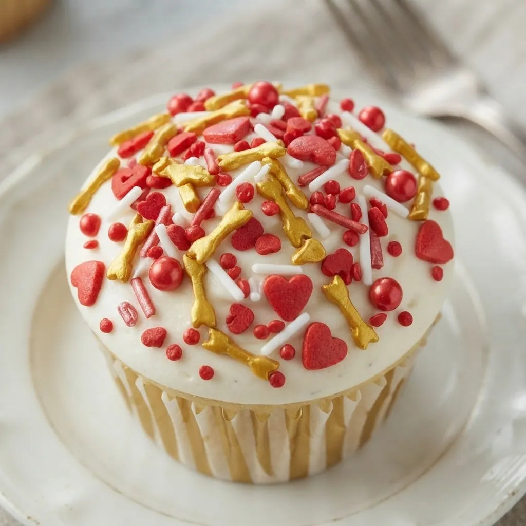 Perles de Sucre Rouge et Doré Gâteau Unique