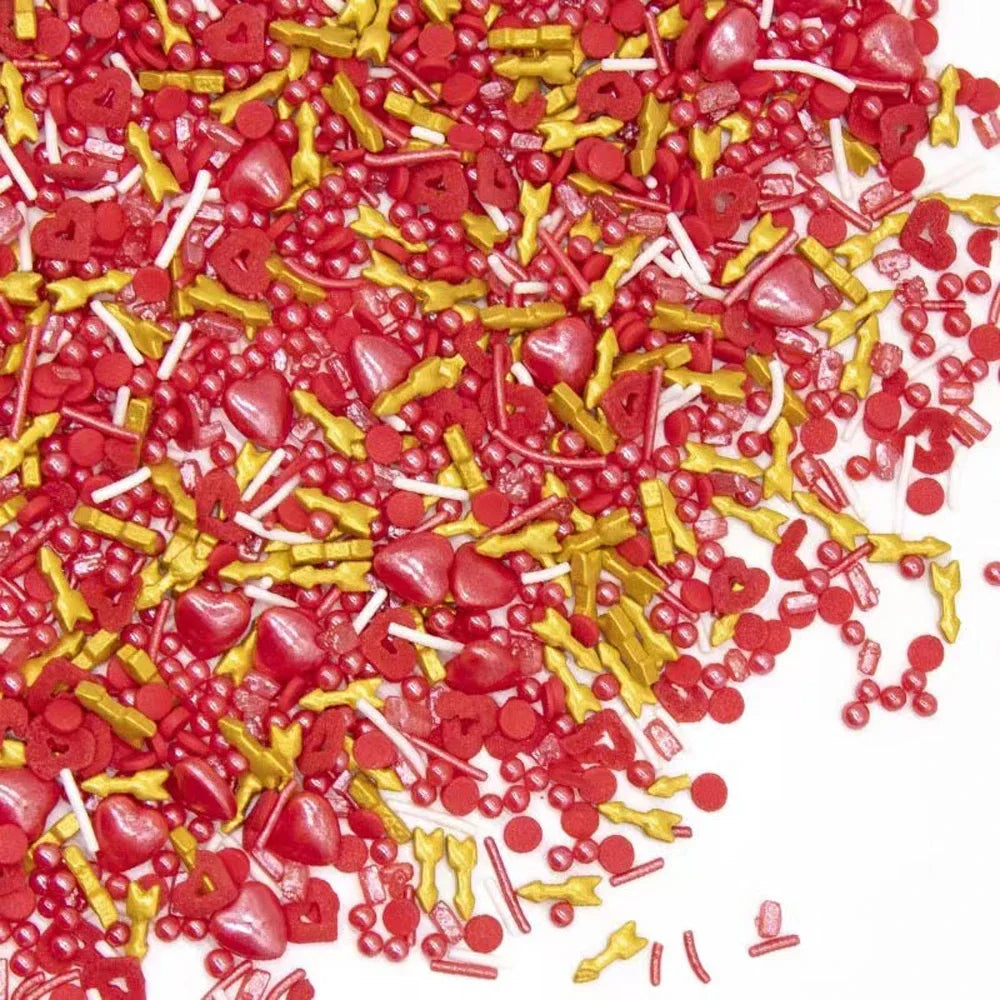 Perles de Sucre Rouge et Doré Gâteau classe