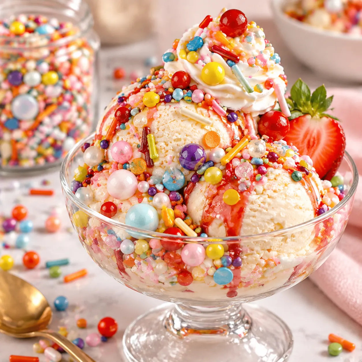Perles et Vermicelles Multicolores pour Gâteau Croquant