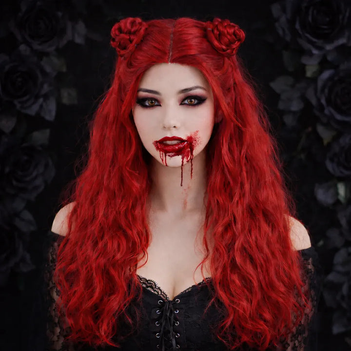 Perruque Cosplay Halloween Rouge