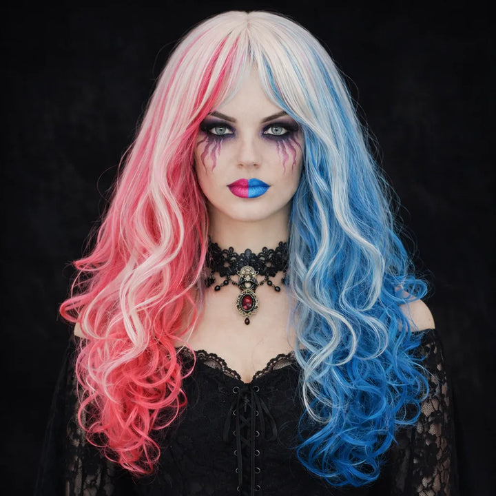 Perruque Rose et Bleue Halloween