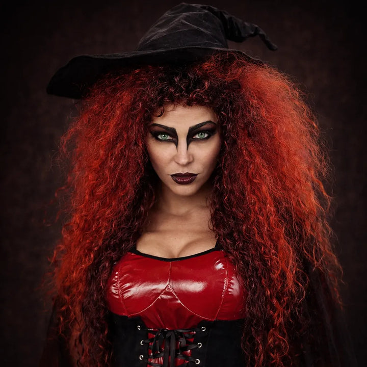 Perruque Sorcière Rouge Halloween