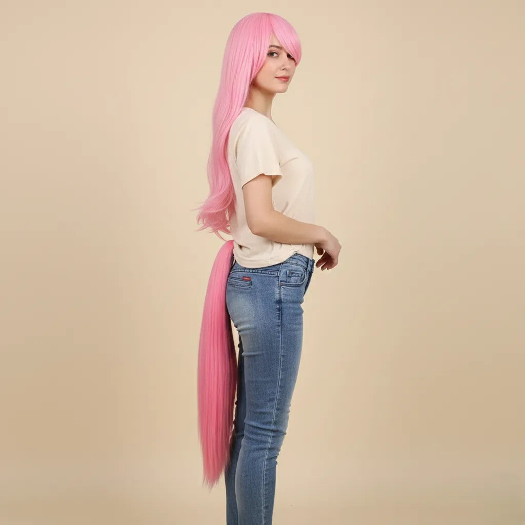 Perruque et Queue Licorne Rose Femme