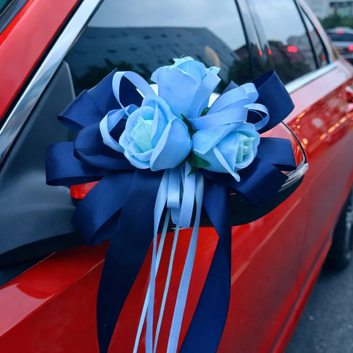 Petit Bouquet de Fleurs Artificielles Bleues Voiture