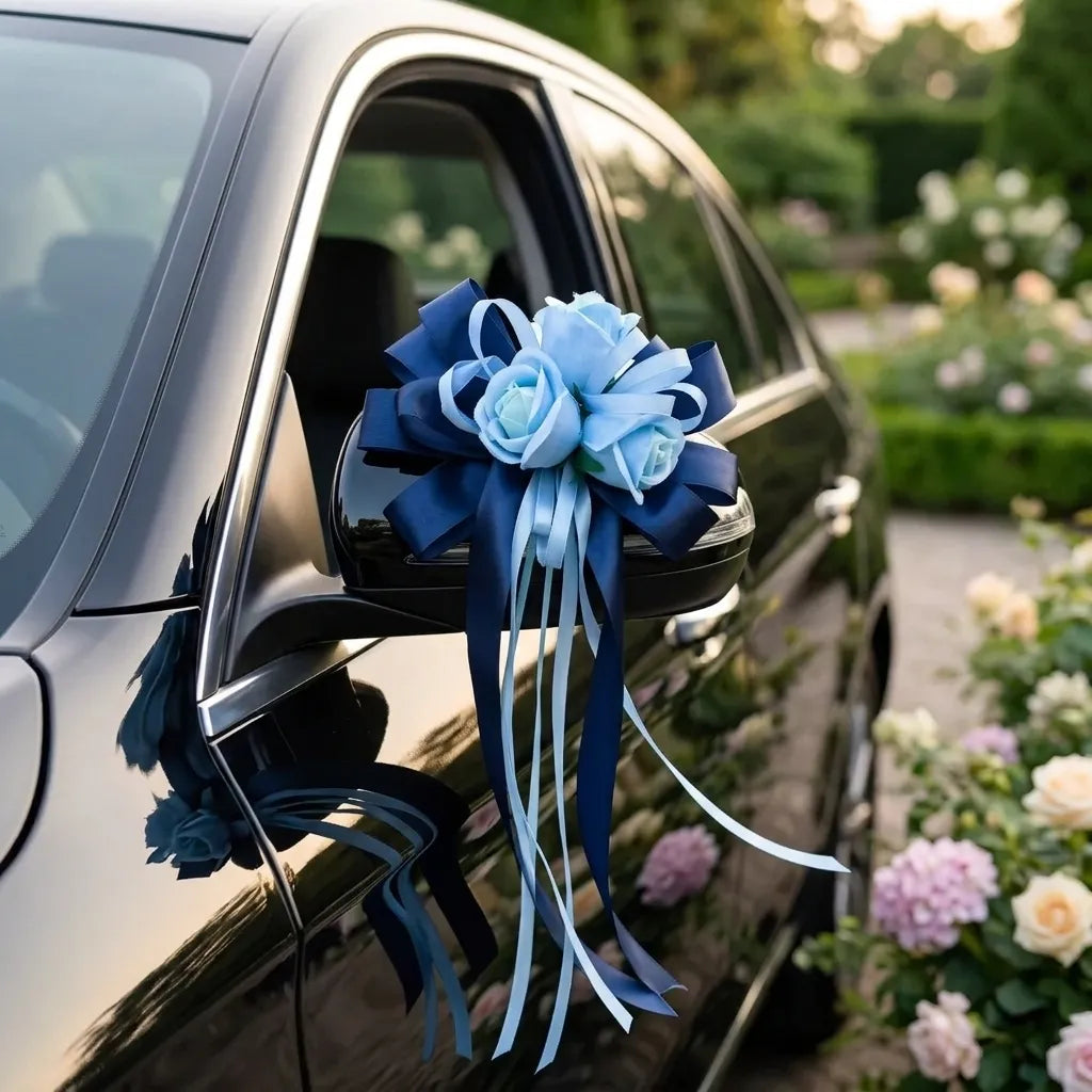 Petit Bouquet de Fleurs Artificielles Bleues Voiture Luxuriant